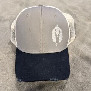 New Era Deer Valley Gray and Black Trucker Hat. L/XL